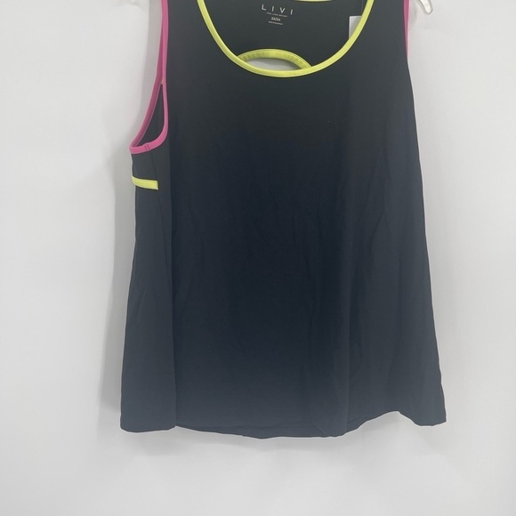 LIVI Soft Back-Detail Recycled Tank Black Multi Size 22-24 Women’s NWT workout - Picture 9 of 9